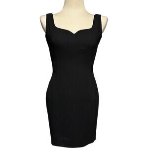 A.J. Bari Vintage Sweetheart Neckline Mini Dress Rhinestone Back Button Black 6